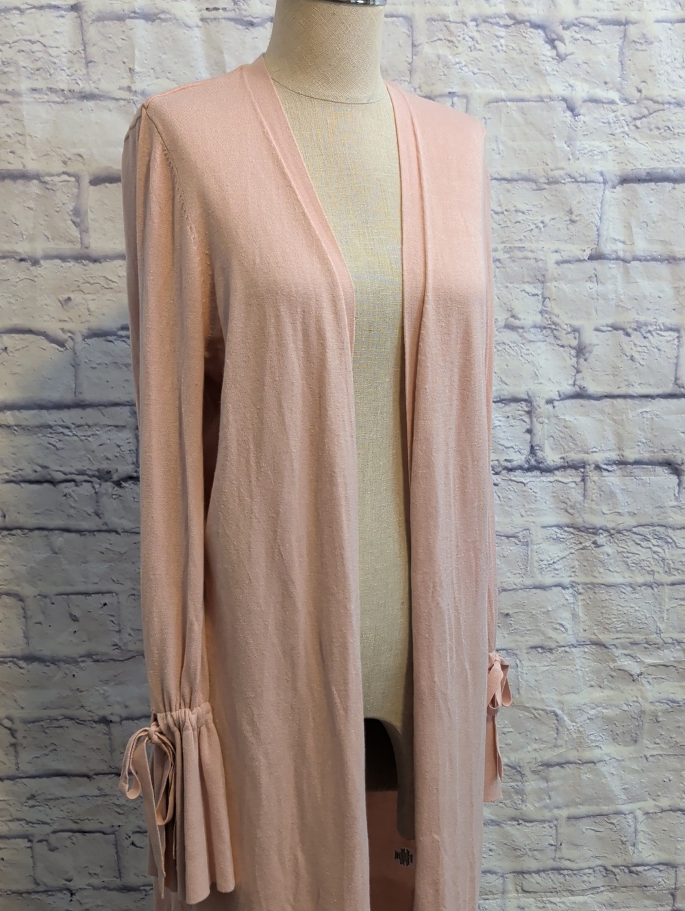 Halogen Light Pink Open-Front Duster Cardigan Sweater - Size Medium